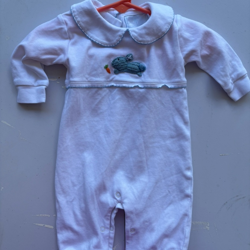 Little English White and Blue Whale One Piece